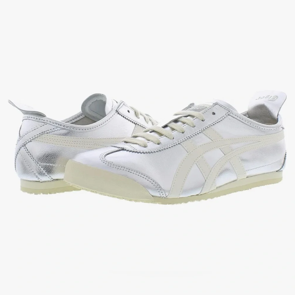 NWT Onitsuka Tiger Mexico 66 Silver Off White Unisex Sz Men 7.5/Women 9 - Picture 3 of 14